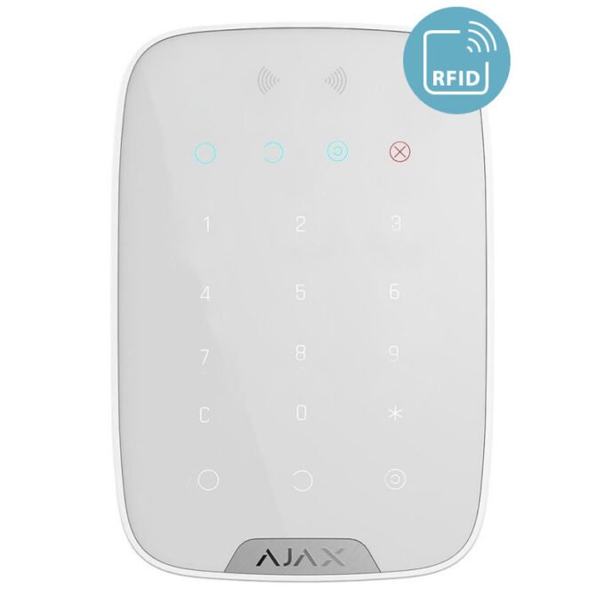 Clavier tactile sans fil avec lecteur de badge Ajax - Blanc